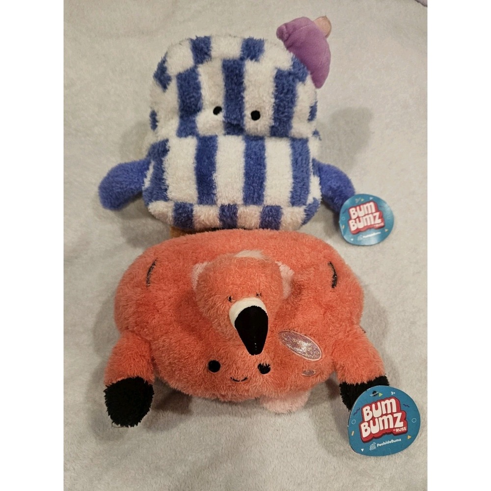Bum Bumz Russ Poolside Lot Tamara Flamingo & Cedrick Lounge Chair Plush NWT